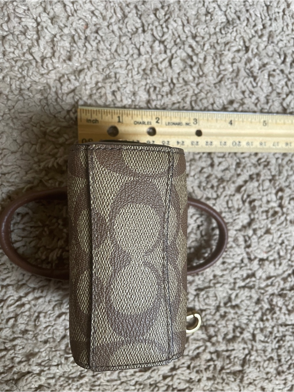 Coach Mini Rowan Charm Satchel in Brown Signature Canvas with Gold Hardware - Picture 13 of 13